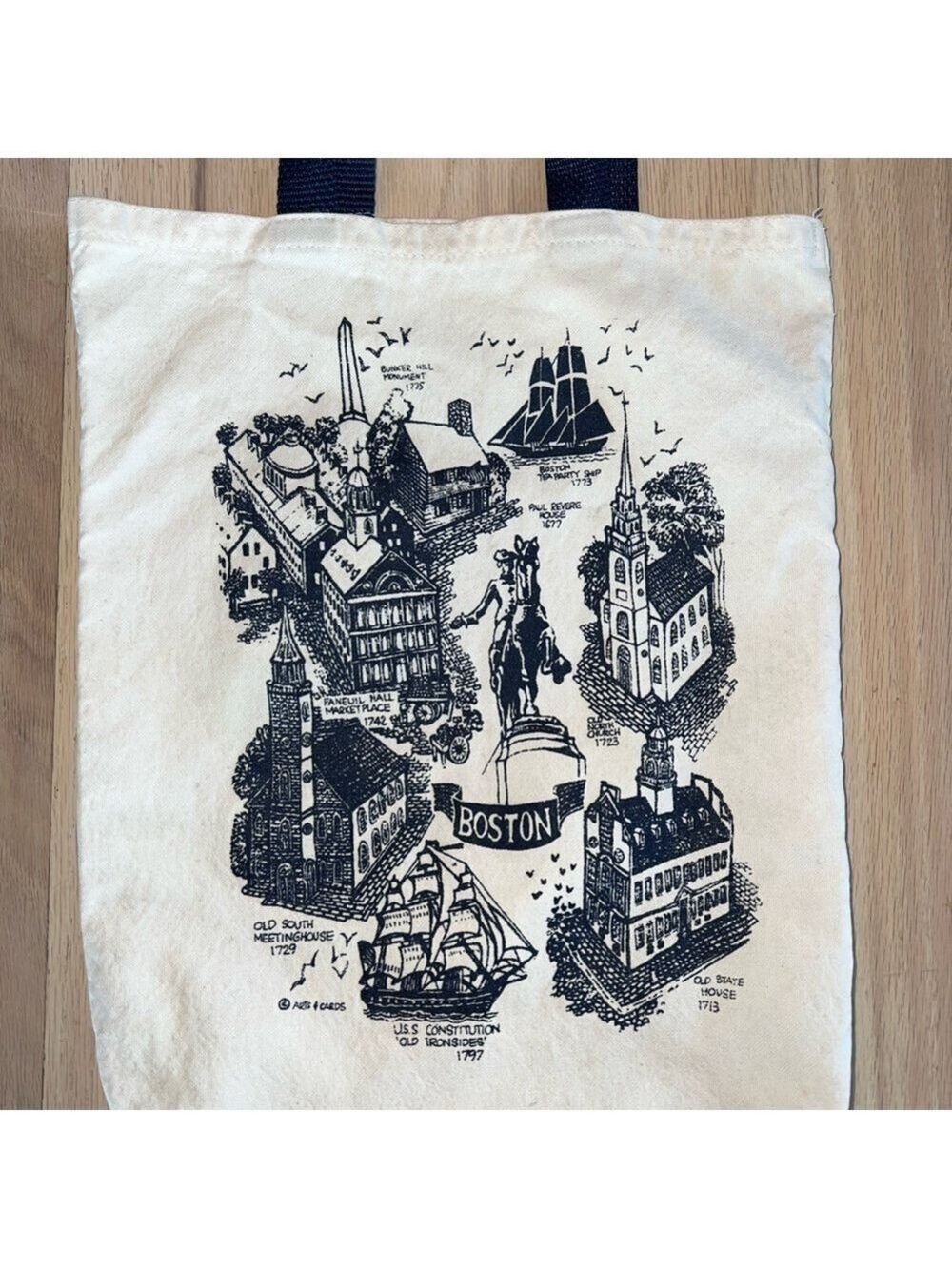 Vintage Boston Massachusetts Travel Tote Bag - Picture 2 of 4